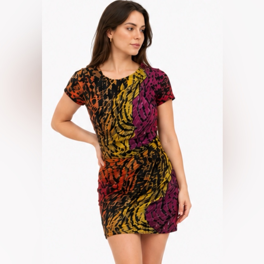 Diane Von Furstenberg Silk Wild Print Mini Dress